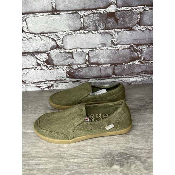 Sanuk Lil Pair O Dice Youth Green Canvas Sidewalk Surfer Shoes Kids Sz 3US/33EU - Picture 10 of 16